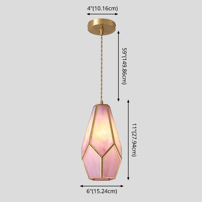 Pendellampe I Tiffany Stil Med Farvet Glas | Messingkonstruktion Med Justerbart Ophæng | Indendørs Dekorativ Loftbelysning | Vanero