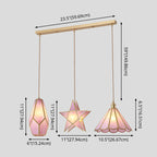 Pendellampe I Tiffany Stil Med Farvet Glas | Messingkonstruktion Med Justerbart Ophæng | Indendørs Dekorativ Loftbelysning | Vanero