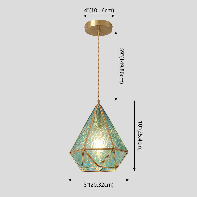 Pendellampe I Tiffany Stil Med Farvet Glas | Messingkonstruktion Med Justerbart Ophæng | Indendørs Dekorativ Loftbelysning | Vanero