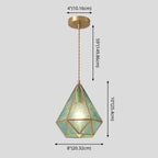 Pendellampe I Tiffany Stil Med Farvet Glas | Messingkonstruktion Med Justerbart Ophæng | Indendørs Dekorativ Loftbelysning | Vanero