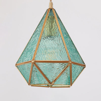 Suspenderet Belysningsarmatur Tiffany Stil Skærmet Glas Hængende Pendel | Messing Loftplade | Vanero