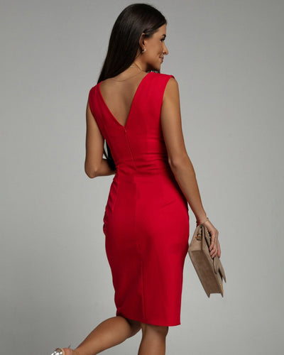 Géna | Stilfuld Plisseret Bodycon Kjole l Vanero