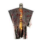 Halloween Hængende Skelet Spøgelsesdekoration | Lysende Plastophæng | Til Indendørs & Overdækket Udendørs Brug | Vanero