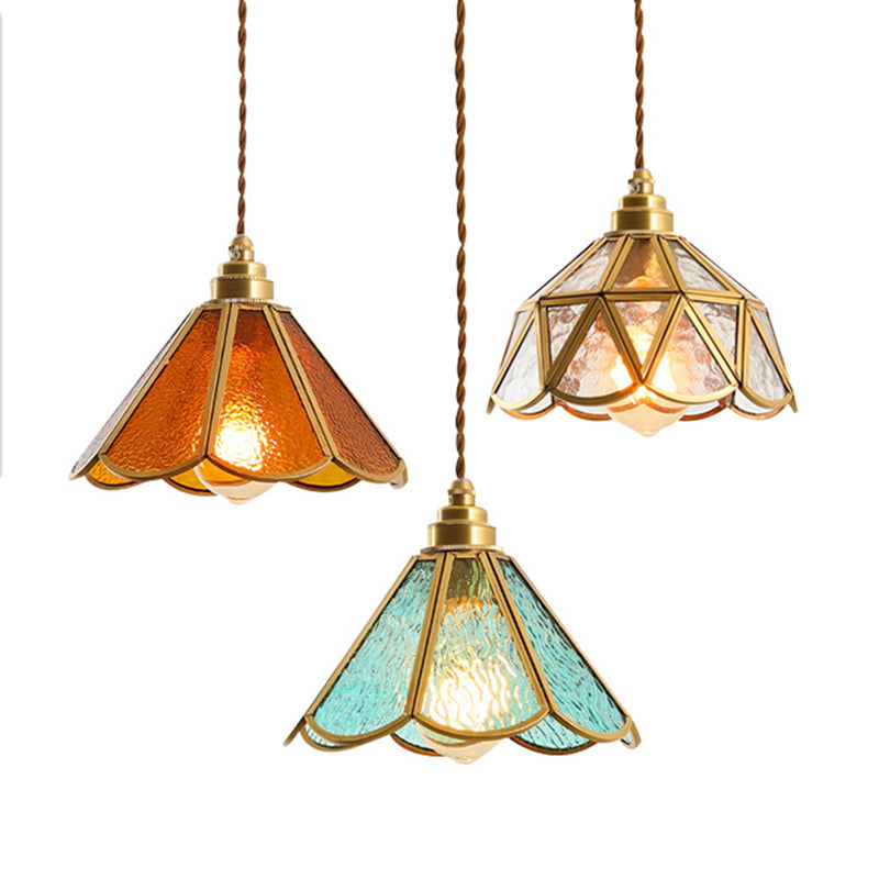 Icy Clear Glass Shade Hængelampe 1 Lys Tiffany | Stil Pendellampe til Soveværelse | Vanero