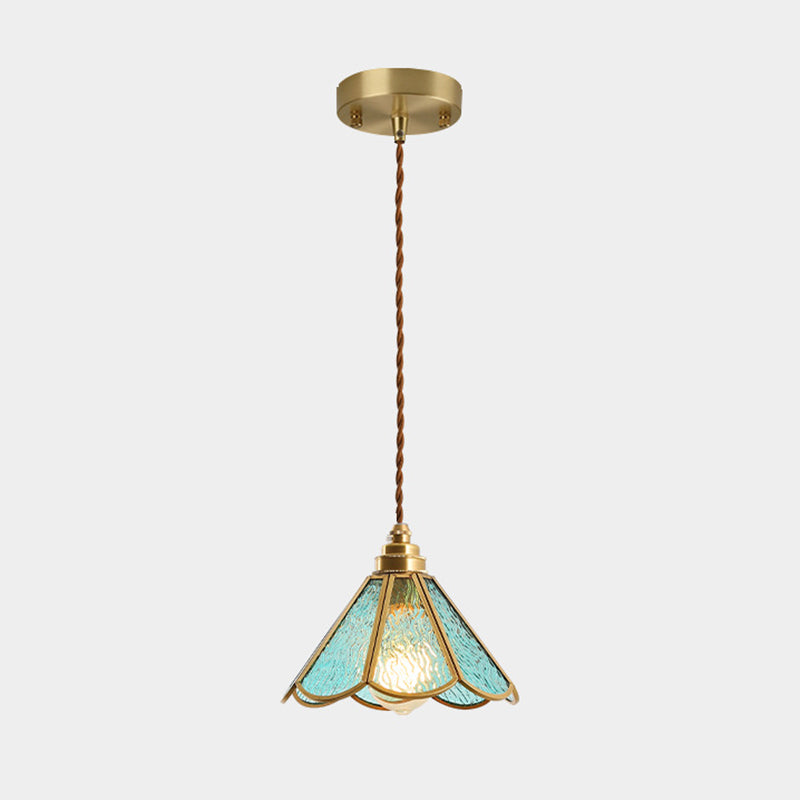 Icy Clear Glass Shade Hængelampe 1 Lys Tiffany | Stil Pendellampe til Soveværelse | Vanero
