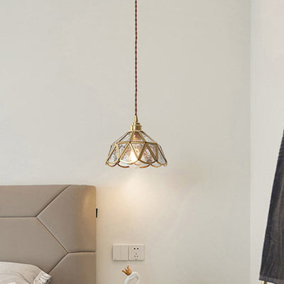 Icy Clear Glass Shade Hængelampe 1 Lys Tiffany | Stil Pendellampe til Soveværelse | Vanero