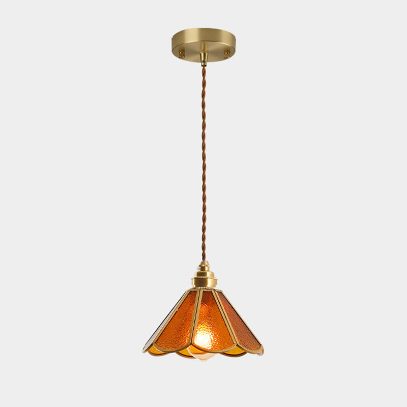 Icy Clear Glass Shade Hængelampe 1 Lys Tiffany | Stil Pendellampe til Soveværelse | Vanero