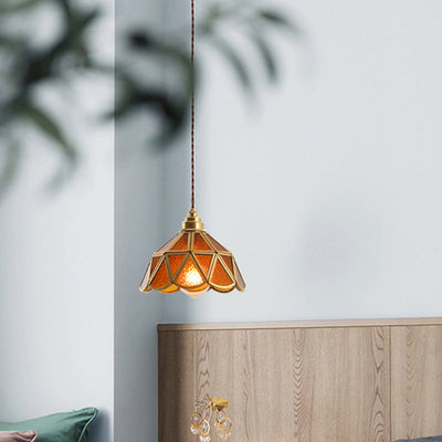 Icy Clear Glass Shade Hængelampe 1 Lys Tiffany | Stil Pendellampe til Soveværelse | Vanero