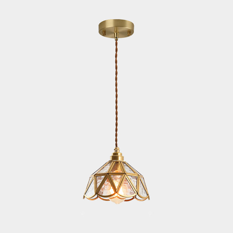 Icy Clear Glass Shade Hængelampe 1 Lys Tiffany | Stil Pendellampe til Soveværelse | Vanero