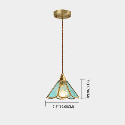 Icy Clear Glass Shade Hængelampe 1 Lys Tiffany | Stil Pendellampe til Soveværelse | Vanero