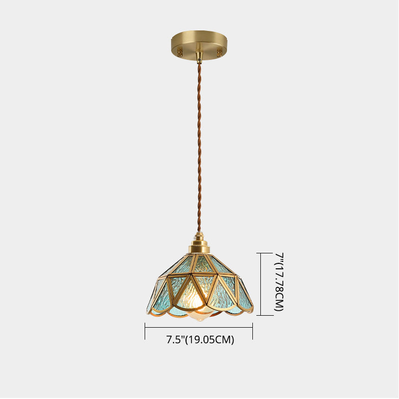 Icy Clear Glass Shade Hængelampe 1 Lys Tiffany | Stil Pendellampe til Soveværelse | Vanero