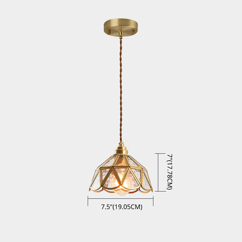 Icy Clear Glass Shade Hængelampe 1 Lys Tiffany | Stil Pendellampe til Soveværelse | Vanero