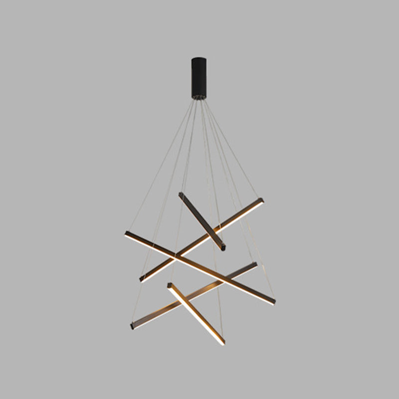 Sort Sticks | LED Kandelaber Lys Nyhed Minimalistisk Metalophængslampe til Lobby | Vanero