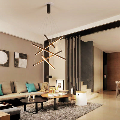 Sort Sticks | LED Kandelaber Lys Nyhed Minimalistisk Metalophængslampe til Lobby | Vanero