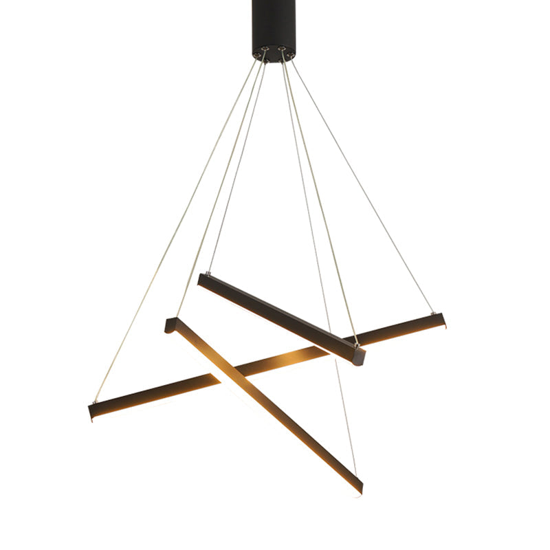 Sort Sticks | LED Kandelaber Lys Nyhed Minimalistisk Metalophængslampe til Lobby | Vanero