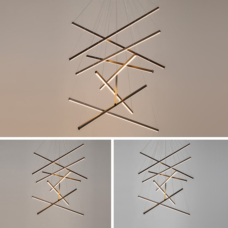 Sort Sticks | LED Kandelaber Lys Nyhed Minimalistisk Metalophængslampe til Lobby | Vanero