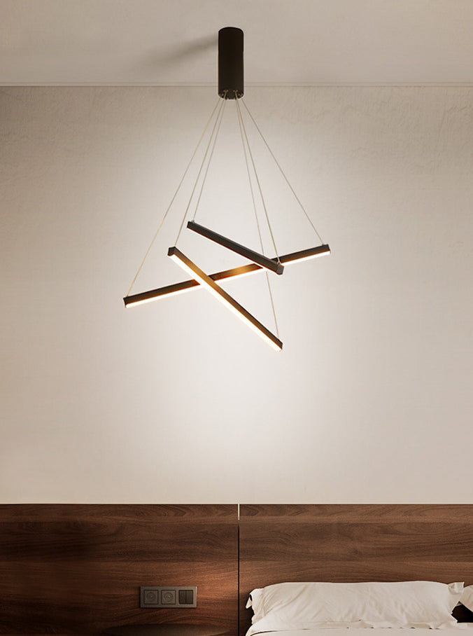 Sort Sticks | LED Kandelaber Lys Nyhed Minimalistisk Metalophængslampe til Lobby | Vanero