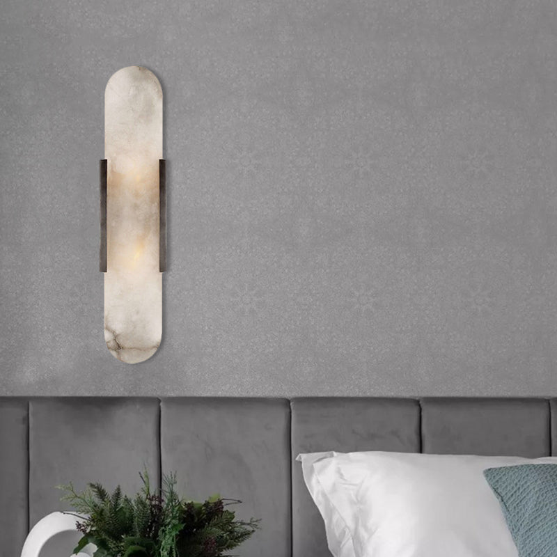 2 Pærer Bar Flush Mount Kolonial Guld/Svart Marmor Væglampe | Belysning til Spisestue | Vanero