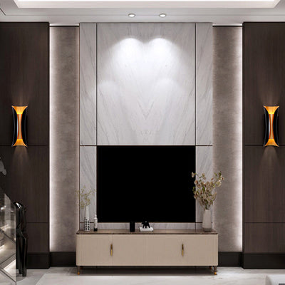 Moderne Curl Væglampe | 13"/21"/30" Højde 2 Lyskilder Metallisk Indendørs Vægbelysning i Sort | Vanero