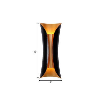 Moderne Curl Væglampe | 13"/21"/30" Højde 2 Lyskilder Metallisk Indendørs Vægbelysning i Sort | Vanero