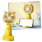 Mini USB Ventilator Med Telefonholder | Genopladeligt Bærbart Design | Til Bord Og Håndholdt Brug | Vanero