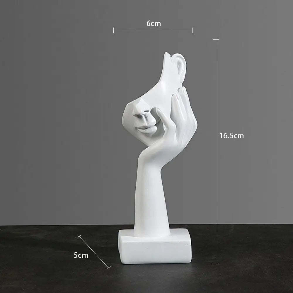 Abstrakt Ansigt Skulptur Harpiks Design | Fritstående Dekorativ Figur Til Indendørs Brug | Hylde Skrivebord Entré & Boligindretning | Vanero