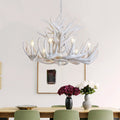 Hjortehorn Lysekrone Loftlampe | Resin Konstruktion Med E12 Fatningssystem | Indendørs Belysning Til Stue & Spisestue | Vanero