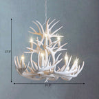 Hjortehorn Lysekrone Loftlampe | Resin Konstruktion Med E12 Fatningssystem | Indendørs Belysning Til Stue & Spisestue | Vanero