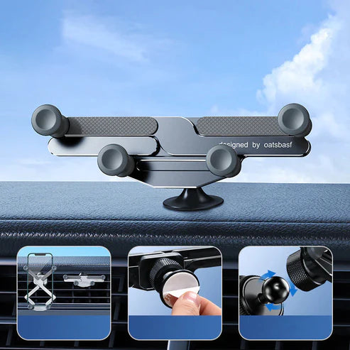 Roterende Mobilholder Til Bil | 360 Graders Dashboard- & Ventilationsdesign | Håndfri Navigation Til 4,7–7,2 Tommer Telefoner | Vanero