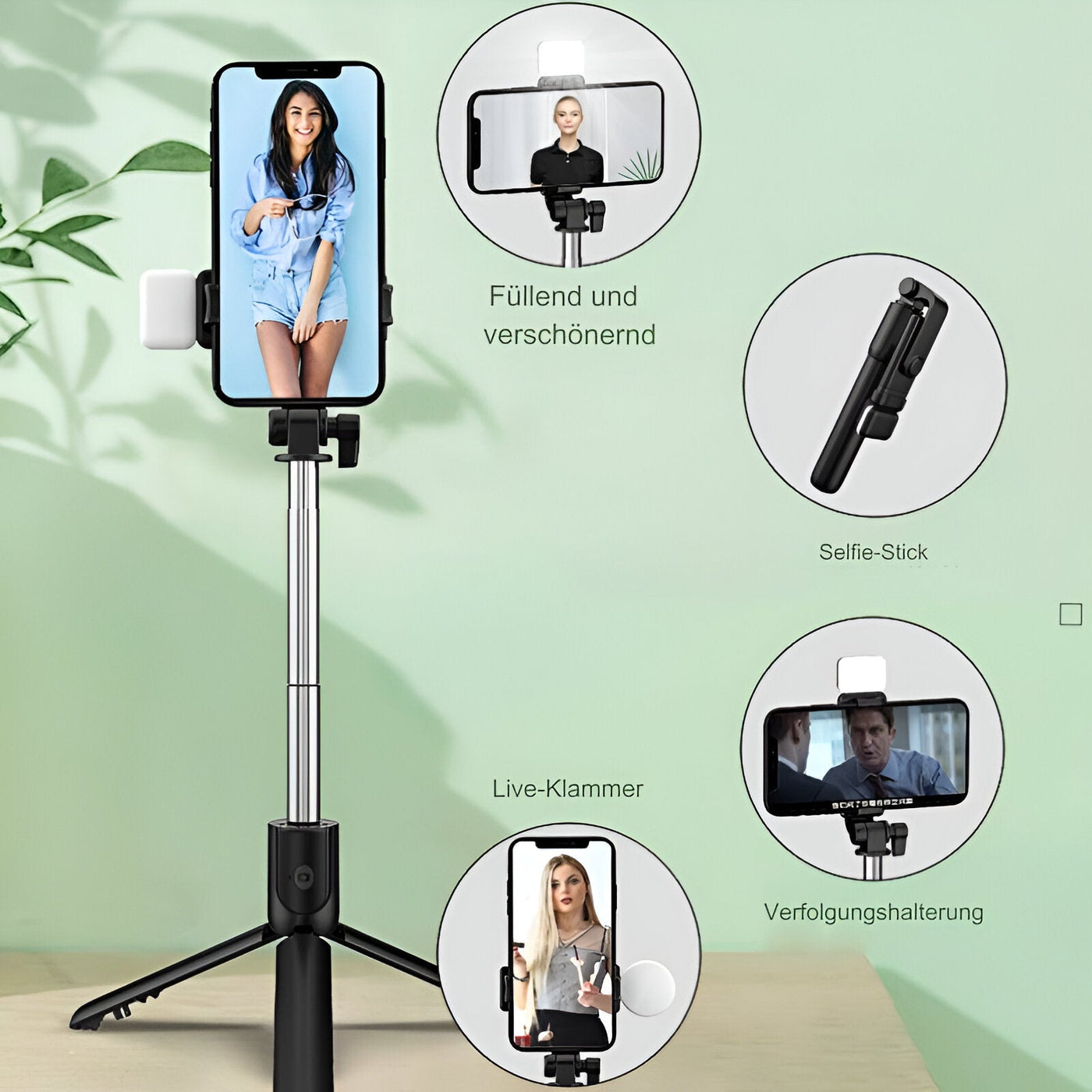Selfie stick | Perfekt Gimbal-stabilisator til alle smartphones | Vanero