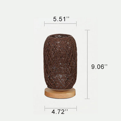 Kreativ Rattan Kugle LED Bordlampe | Dæmpbar og Dekorativ lampe | Vanero