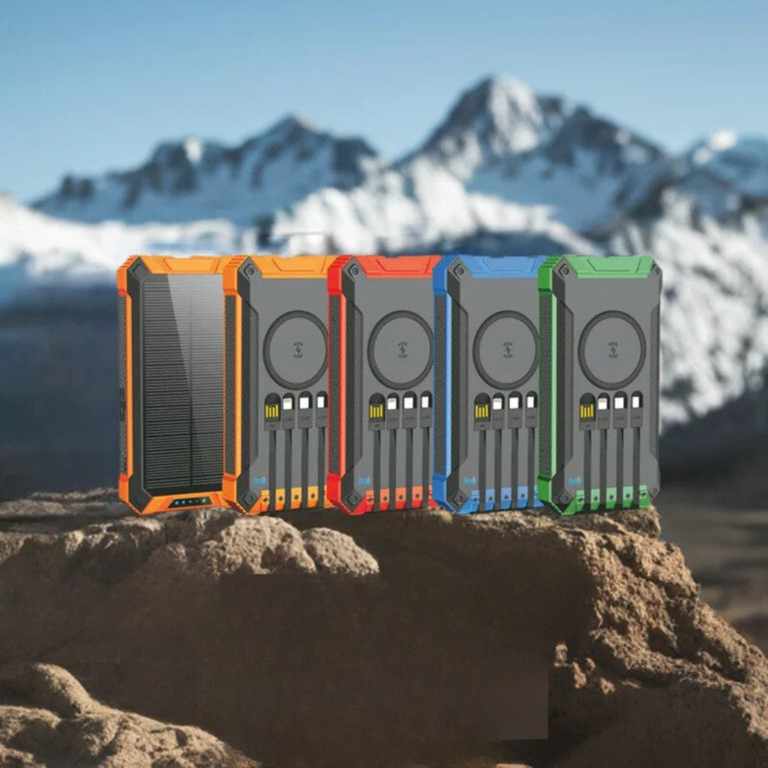 SunCharge | Solcelle Powerbank - Bærbar Oplader med Flere Porte til Alle Enheder | Vanero
