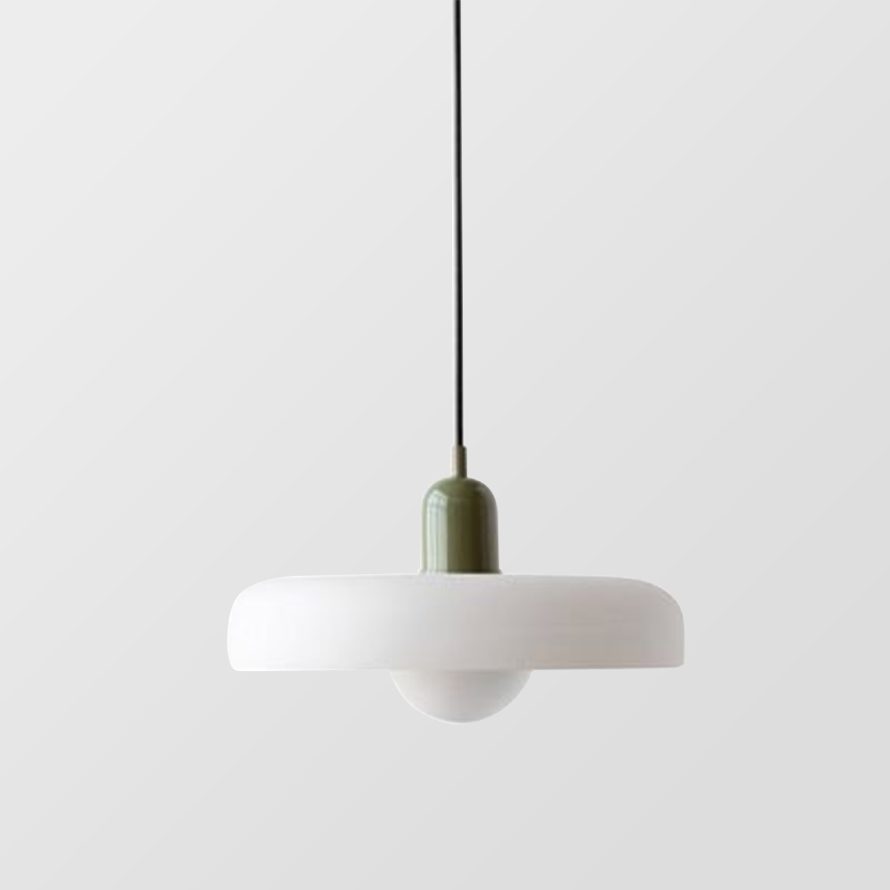 Bauhaus l Pendellampe af Farvet Glas l Vanero