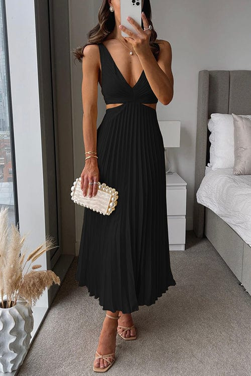 Sanne | Dame Plisseret Satin Kjole l Vanero