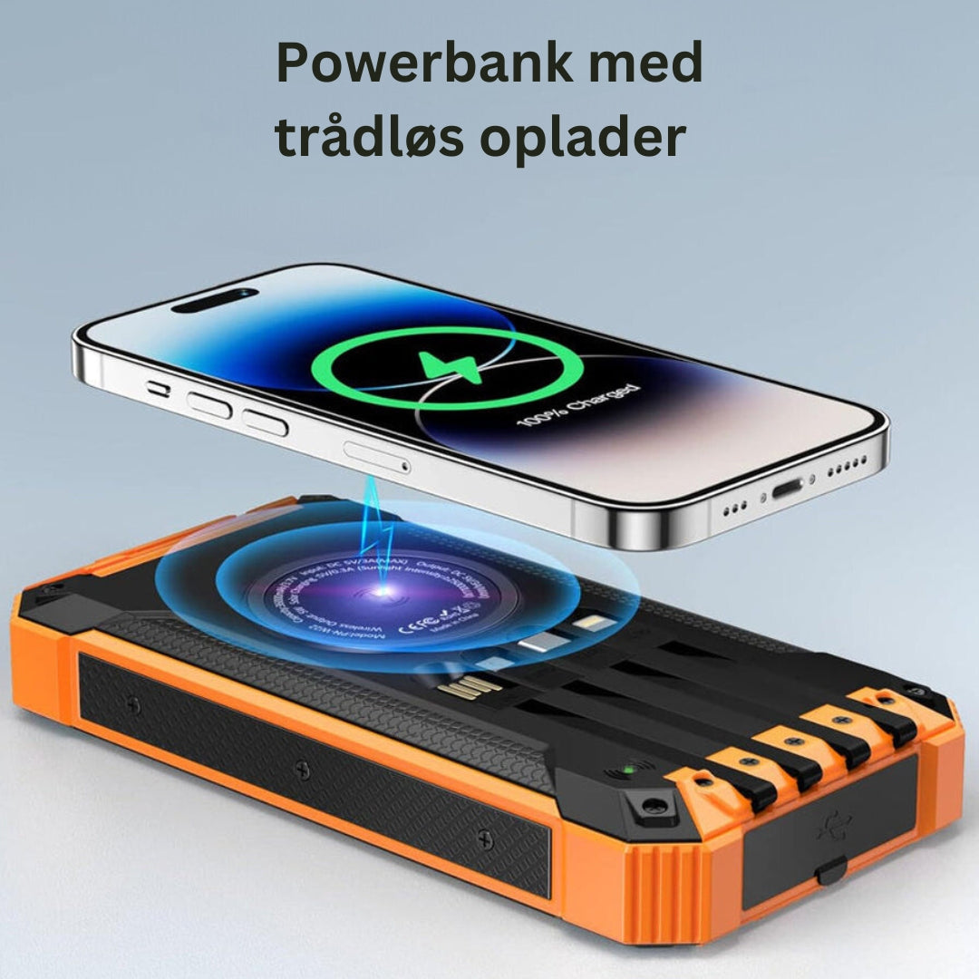 SunCharge | Solcelle Powerbank - Bærbar Oplader med Flere Porte til Alle Enheder | Vanero
