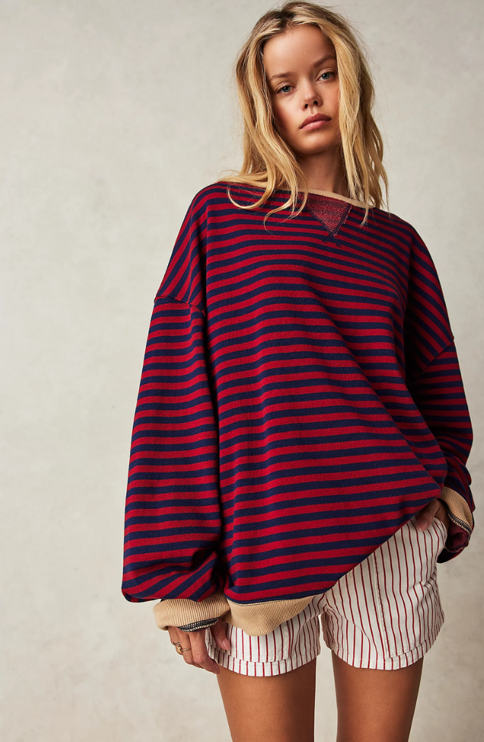 LENA l Oversized stribet sweater l Vanero