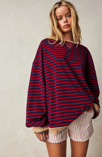LENA l Oversized stribet sweater l Vanero