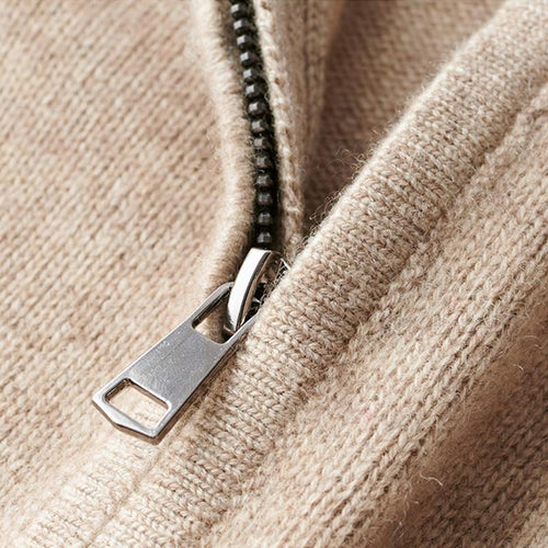 Axel Bomuldskonstruktion | Regular Fit Halfzip Sweater | Langærmet Strikdesign til Daglig Brug & Kølige Sæsoner | Vanero