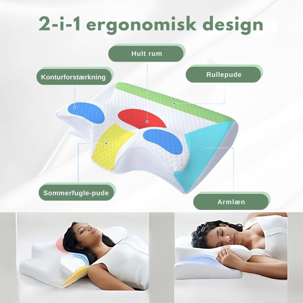 Memory Foam Pude | Sovepude Med Bomuldsblandet Betræk | Til Daglig Søvn & Hvile | Vanero