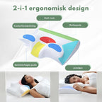 Memory Foam Pude | Sovepude Med Bomuldsblandet Betræk | Til Daglig Søvn & Hvile | Vanero