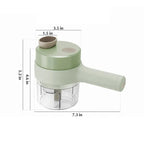 Trådløs Minihakker Med Rustfri Stålblade | USB-Genopladeligt Design På 250 ml | Tilberedning Af Grøntsager Krydderurter Og Frugt | Vanero