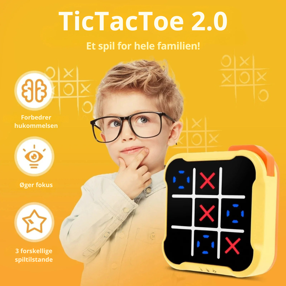 TicTacToe 2.0 | Bærbart huskespil til børn og voksne l Vanero