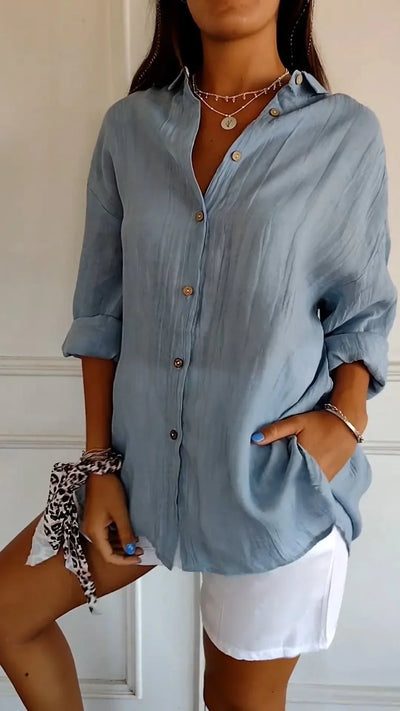 Elunza l Stilfuld Skjorte Med Flæser l Vanero