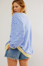 Dametrøje Strikmateriale | Oversized Pasform Sweater | Stribet Design til Hverdags- & Køligt Vejr Brug | Vanero