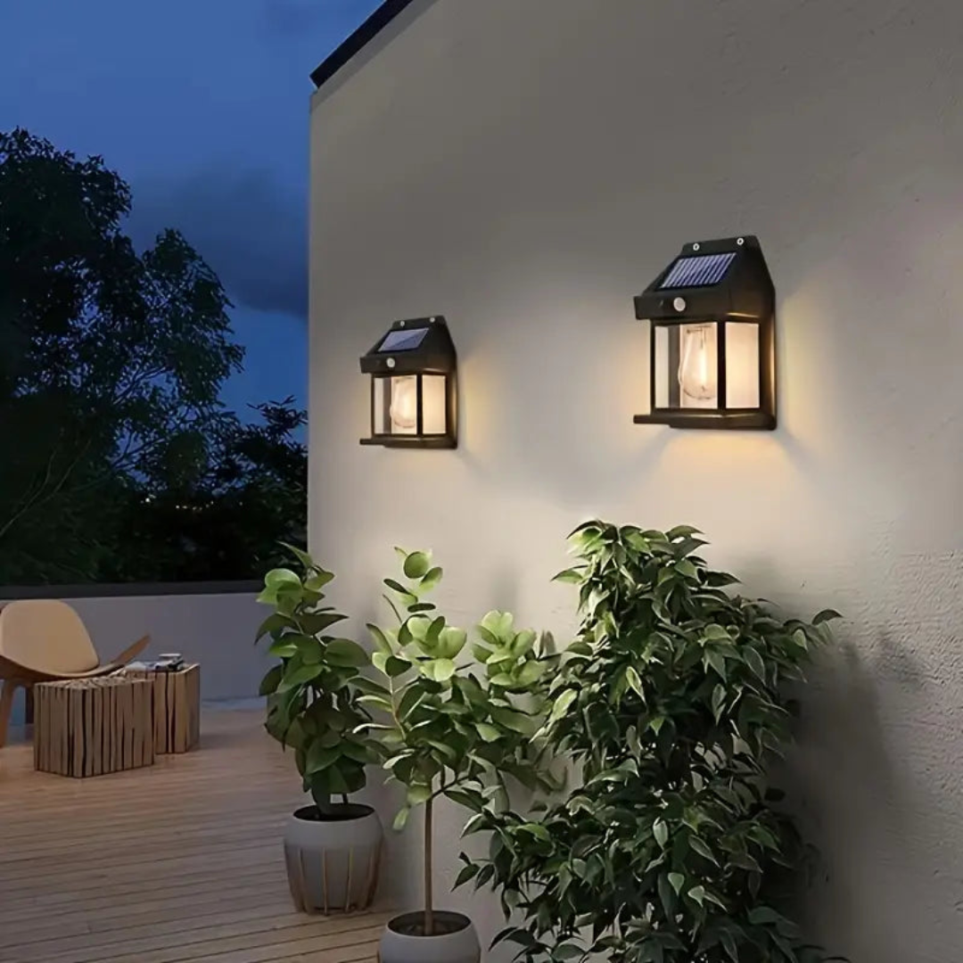 Solcelle Bevægelsessensor Lampe Udendørs Armatur | IP65 Vejrbestandig Solcelle Konstruktion | Indkørsel Sti Have & Terrassebelysning | Vanero