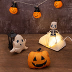 Halloween Kattelegetøj med Katteurt | Kranieformet Plyschdesign | Interaktivt Legetøj Til Indendørs Leg & Sæsonbrug | Vanero