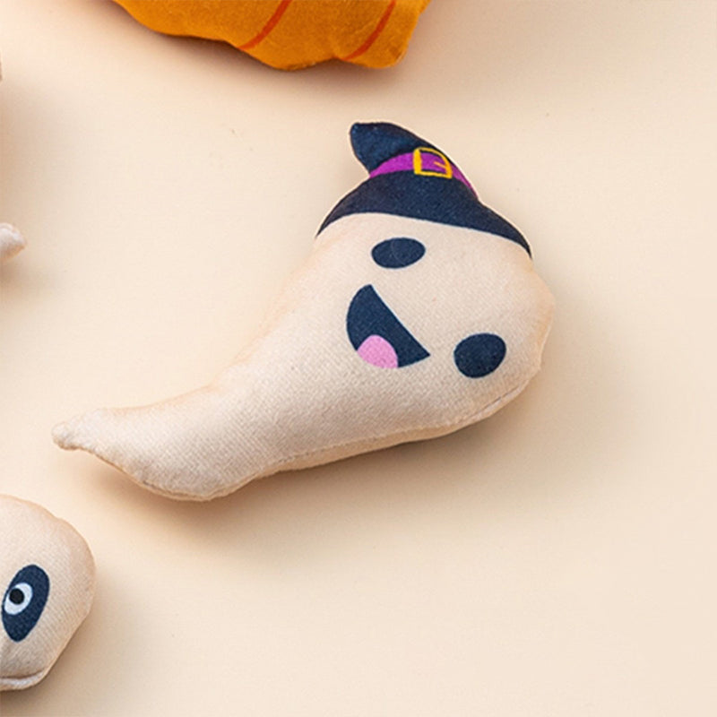 Halloween Kattelegetøj med Katteurt | Kranieformet Plyschdesign | Interaktivt Legetøj Til Indendørs Leg & Sæsonbrug | Vanero