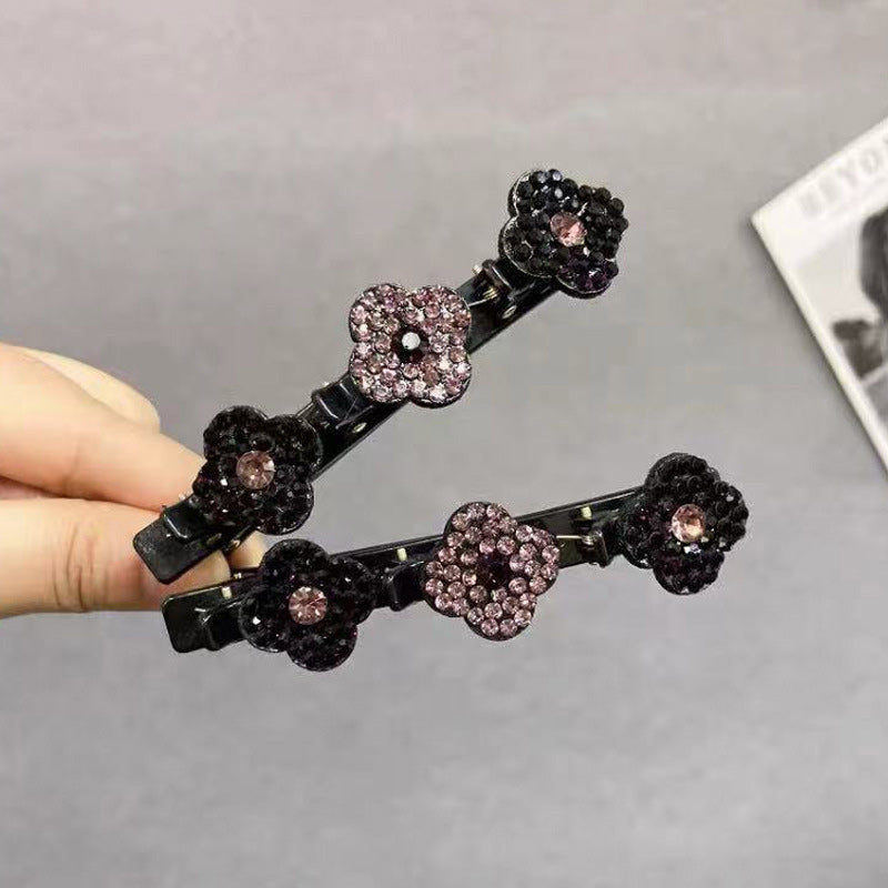Sidehårspænde l med tre blomster l Vanero