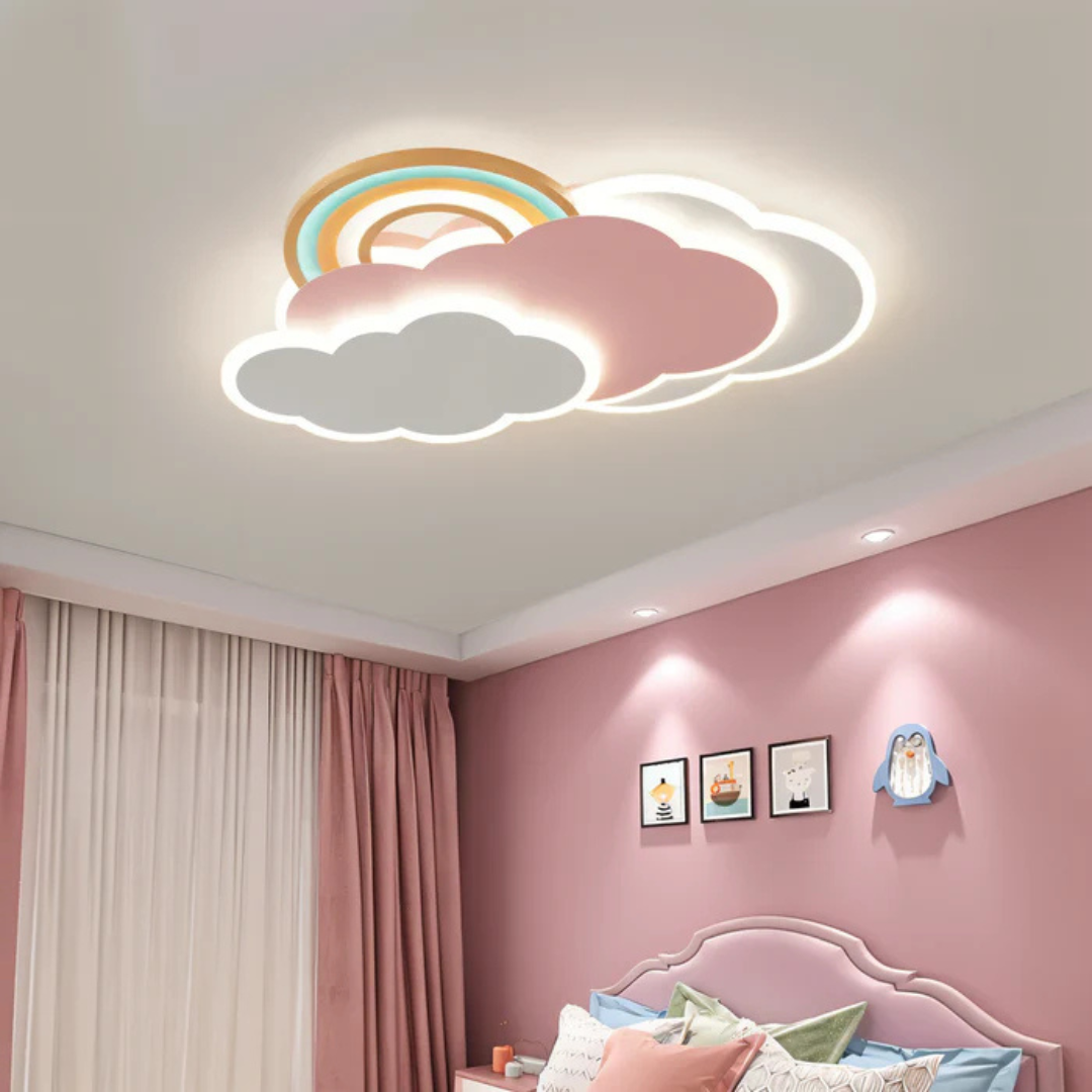 PinkyGlow | LED Loftlampe med Regnbueeffekt til Børneværelse | Vanero