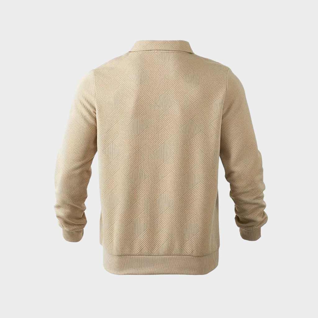 Dametrøje Strikmateriale | Afslappet Pasform Sweater | Geometrisk Mønster til Hverdags- & Køligt Vejr Brug | Vanero